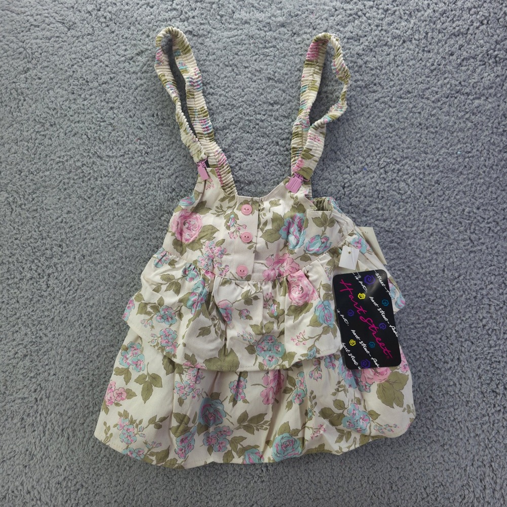 Hart Street Girls Floral Tiered Sun Dress Cream Pink Blue Size 6 NWT